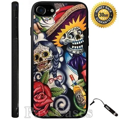 $14.49 • Buy Sugar Skull Day Of The Dead Case For IPhone 6S 7 Plus Samsung Galaxy S7 S8 Plus