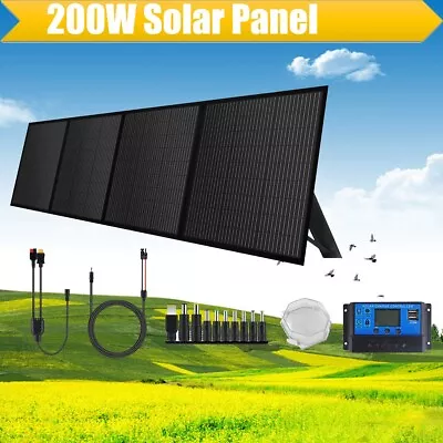 200W Watt 12V Portable Foldable Solar Panel Kit Camping Charger Power Station RV • £155