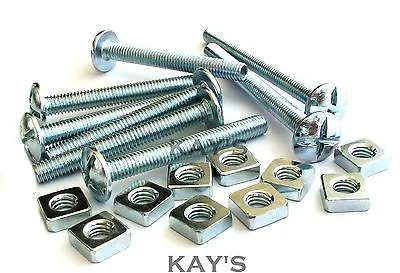£2.52 • Buy Roofing Bolts With Square Nuts Cross Slotted Dome Head Screws Zinc M5,m6,m8,m10 