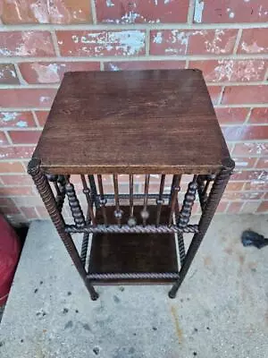 Vintage Mahogany Plant Stand Fern Table Handmade Turned Wood  2 Shelf Ornate • $218.49