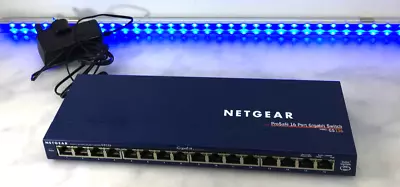 Netgear ProSafe GS116 With PSU 16-Port Gigabit Switch Netgear GS116 #221 • £33.98