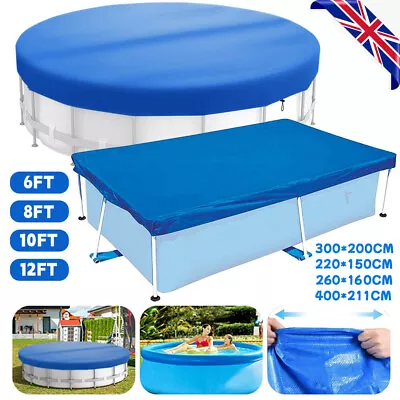 Rectangular/Round Swimming Pool Covers Outdoor Family Paddling Pool Tarpaulins • £7.99