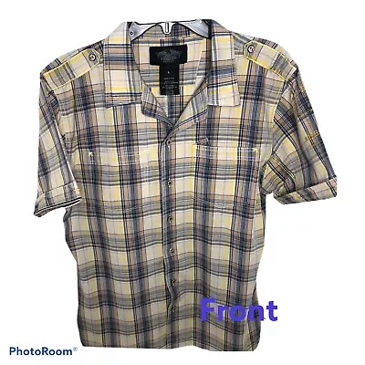 Harley Davidson Motor Cycle Men's Black Label  Knee Deep In Iron  Plaid Shirt.  • $28.70