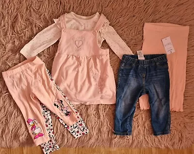 £5.99 • Buy Baby Girls Clothes 6-9 Months Disney Bundle Primark George Leggings Dress Minnie