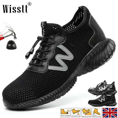 £24.99 • Buy Women's Mesh Mens Safety Shoes Unisex Work Boots Steel Toe Cap Trainers Lace Up
