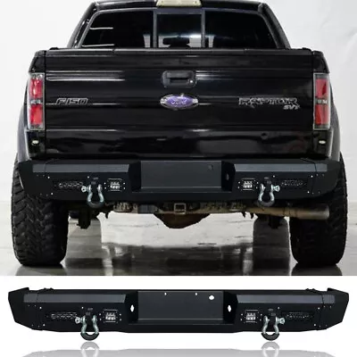 For 10-14 Ford F150 Raptor SVT Rear Bumper With Spotlights And D-rings • $526.49