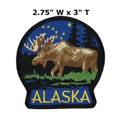 Moose Patch Embroidered Iron-on Applique Alaska Travel Souvenir Nature Animals • $6.97