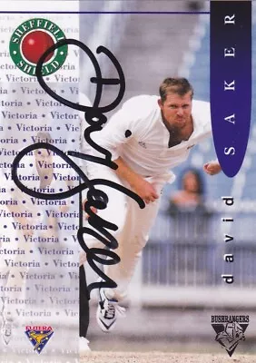 Acb 1995 Futera Sheffield Shield David Saker Victoria Signed Card 27/110 • $16