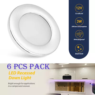 6PCS RV Light Fixtures 12volt Interior LED Recessed Ceiling Light Dimmable WW • $40.25