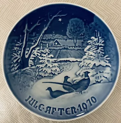 B&G Copenhagen 1970  Pheasants In The Snow At Christmas  Blue Collector Plate • $8.99