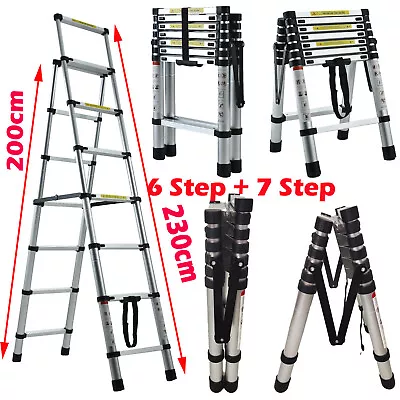 8.5/16.5/20.78FT Multi Use Aluminum Ladder Heavy Duty Folding Ladder/Safety Hook • $104.90