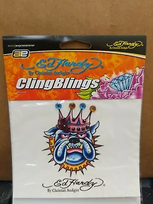 ED HARDY BY CHRISTIAN AUDIGIER CLING BLINGS BULLDOG REUSABLE DECAL Sticker • $5.99