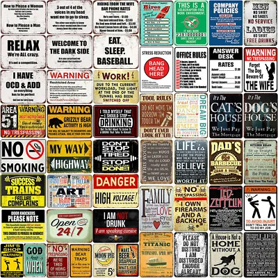 Vintage Metal Tin Signs Poster Garage Plaques Club Man Cave Home Customize Decor • $6.99