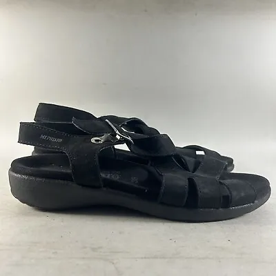 Mephisto Berkeley Women’s Sandals Strappy Suede Slides Black Size EU 38 US 8 • $39.97