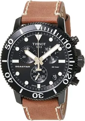 Tissot Seastar 1000 Chronograph Black Dial 45mm Men's Watch T1204173605100 • $243.15