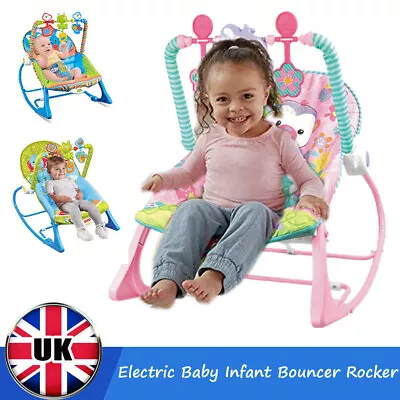 Electric Baby Infant Bouncer Rocker Music Vibration Chair Portable Swing Chair • £27.90