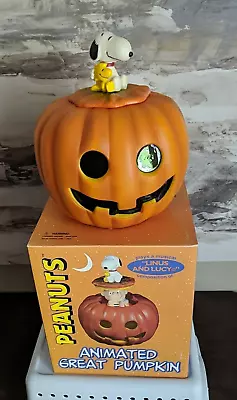 Peanuts Animated Great Pumpkin By Gemmy 1998 Lights Up & Plays Music Box Vintage • $32.88