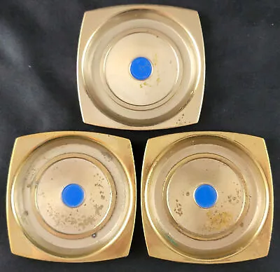 Lot Of 3 Vintage Metal Drink Coasters Brass Hyde Park Brand Approx 3.25  • $8.95