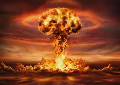 A1 Nuclear Mushroom Cloud Fall Out Poster Art Print 60 X 90cm 180gsm Gift #16306 • £10.99