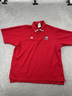 NIU Northern Illinois Huskies Polo Shirt Adult 2XL XXL Red Short Sleeve Adidas • $19.95