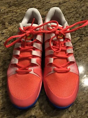 Nike Court Zoom Vapor Pink Tennis Shoes Hot Punch Federer Mens 10.5 FB2664-600 • $80