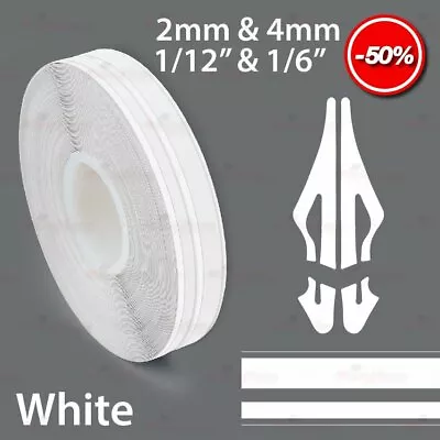 WHITE 12mm 1/2  Roll PinStripe PinStriping Double Lines Tape Vinyl Car STICKER • $6.80