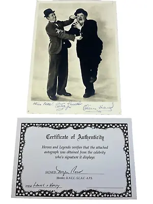 Original Autograph Signature Laurel & Hardy 7  X 10  Photo W/ COA • £1187.41