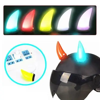 Glowing Devil Horns LED Stickers Bicycle Motorcycle Helmet Decoration Accessory • $8.32