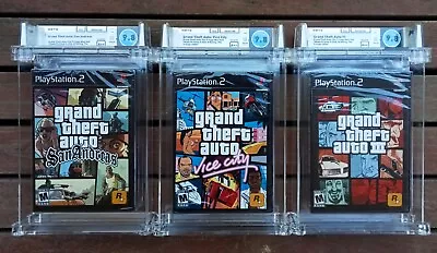 Grand Theft Auto: San Andreas Vice City GTA 3 PS2 SEALED Set WATA Graded 9.8 A++ • $2800