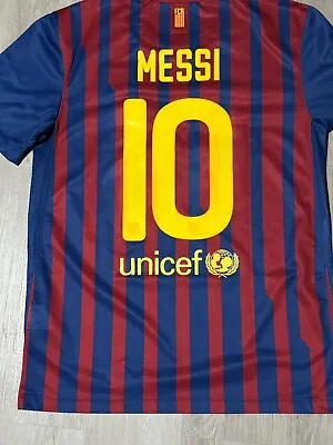 2011-12 Barcelona Home No.10 MESSI FCB Jersey Shirt Trikot Sz M 419877-486 • $115