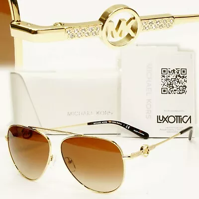 Michael Kors Sunglasses Pilot Gold Brown Gradient MK 1066-B Salina 1001/13 • £94.05