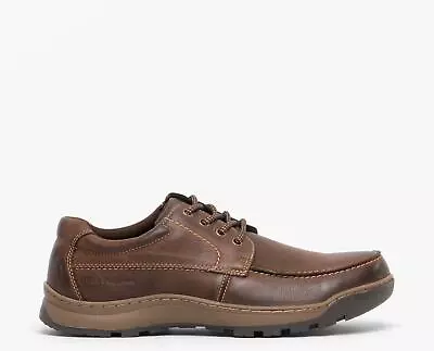 Hush Puppies TUCKER Mens Leather Casual Smart Daily Wear Low Top Lace Up Shoes • £41