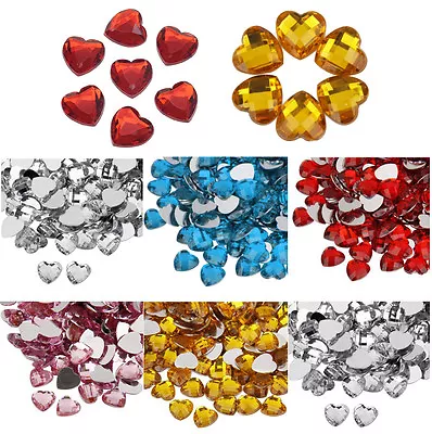 £2.29 • Buy Heart Craft Gem Stickers Self Adhesive Flat Back Embellishment Phone Rhinestones