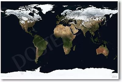 Satellite View Of Earth - Classroom Space Ecology Blue Planet Science NEW POSTER • $9.99