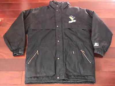 Pittsburgh Penguins Starter Jacket Winter Nhl Hockey Paisley Rare Large Vintage • $129.99