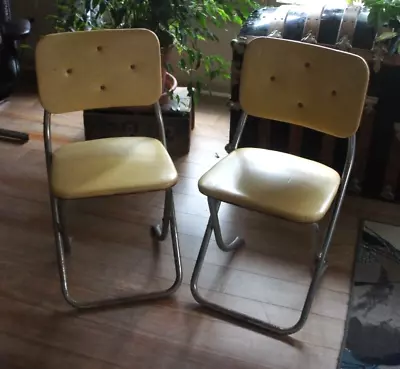 2 ~ Retro Mid Century Folding All Purpose Yellow Chair LEE KROME FOLD Chicago • $125