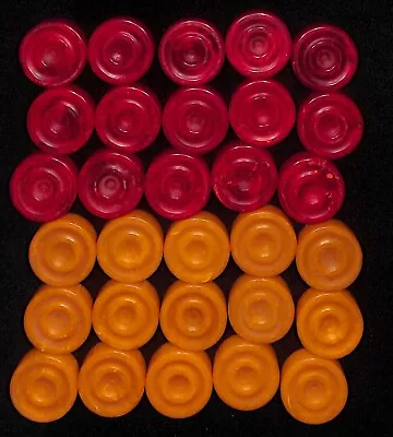 Vintage Bakelite Catalin Backgammon Pieces Butterscotch Yellow & Red Checkers • $59.99