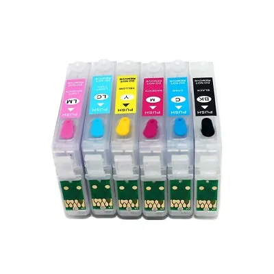 T0781 - T0786 Refillable Ink Cartridge For Epson R260 R380 RX580 Artisan 50 • $30.35