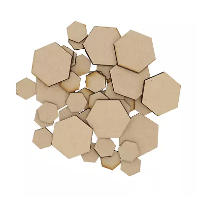 MDF Hexagon Craft Shapes Embellishments Decorations Wooden Blank Laser Cut  • £2.74