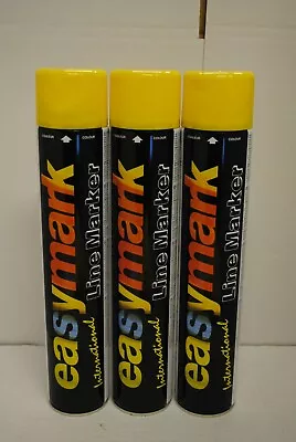 £19.99 • Buy Line Marker Yellow Aerosol Paint Marking Spray Car Park Road Field  - 3 Cans