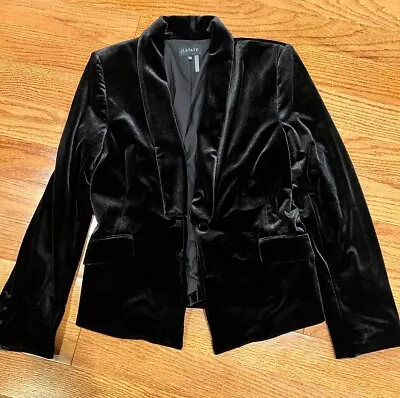 1 State Black Velvet 1 Button Blazer Jacket 10 Classic Timeless Going Out • $30.03