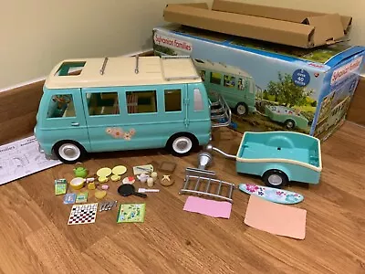 Sylvanian Families  Beautiful Boxed Campervan With Trailer 100% Immaculate • £74.99