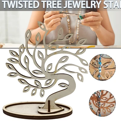 £7.32 • Buy Wooden Tree Jewelry Stand Earring Display Holder For Necklace Bracelet A
