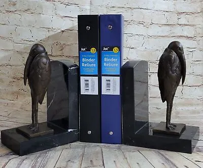 100% Solid Bronze Two Pelican Birds Bookend By Dali Bronze Sculpture Figure Sale • $298.08