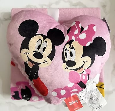 Disney Mickey & Minnie Mouse Nogginz Pillow & Plush Blanket Set NEW  • $15.99