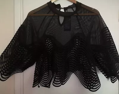 £9.99 • Buy Navy In Topshop Black One Size Fishnet / Crochet Oversized Top NWT