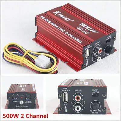 12V Mini Hi-Fi 500W 2Channel Stereo Audio Amplifier Amp Subwoofer Car Motorcycle • $27.96