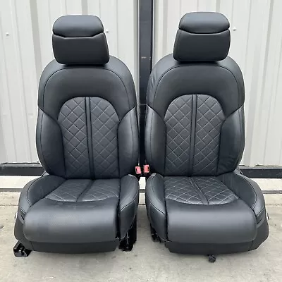 11-17 Audi A8l Front Seat Pair Diamond Stitch Ventilated & Massage Black Oem • $999.99