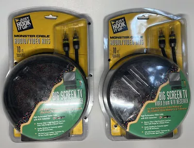 Monster Cable  Big Screen TV From A/V Receiver RCA Audio/Video Cable 10FT X2 • $18