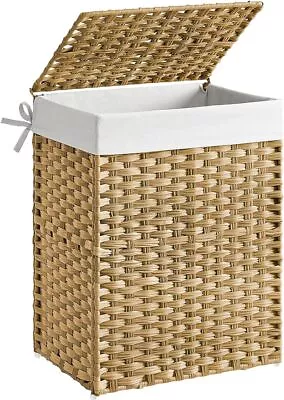 Handwoven Laundry Hamper 23.8 Gal (90L) Synthetic Rattan Clothes Laundry Basket • $43.70